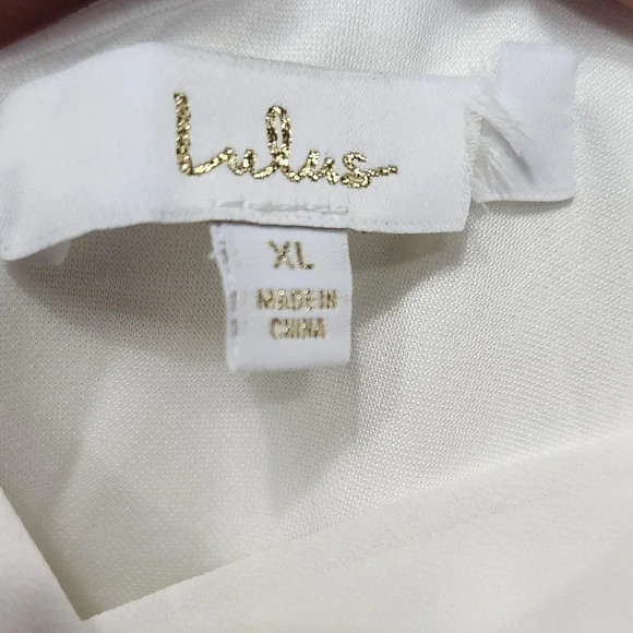 Lulu's Romantic Inspiration White Sleeveless Faux-Wrap Maxi Dress XL Wedding - Picture 12 of 12